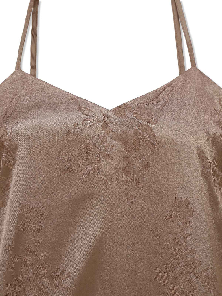 1930s Solid Satin Floral Jacquard Slip Mermaid Dress - vintage dress, retro fashion