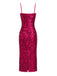1930s Solid Sequined Back Slit Spaghetti Strap Dress - vintage dress, retro fashion