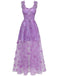 1930s Spaghetti Strap 3D Butterflies Mesh Maxi Dress - vintage dress, retro fashion