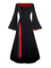 1930s Velvet Bell-Sleeve Wednesday Addams Style Dress - vintage dress, retro fashion