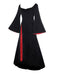 1930s Velvet Bell-Sleeve Wednesday Addams Style Dress - vintage dress, retro fashion