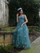 1930s Floral Mesh Boned Lace-Up Dress - vintage dress, retro fashion