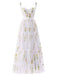 1930s Floral Mesh Boned Lace-Up Dress, classic vintage style elegant retro fashion - Image 27