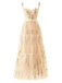 1930s Floral Mesh Boned Lace-Up Dress, classic vintage style elegant retro fashion - Image 2