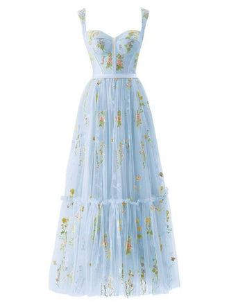 1930s Floral Mesh Boned Lace-Up Dress, classic vintage style elegant retro fashion - Image 7