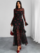 1930s Floral Mesh Ruffle Maxi Dress - vintage dress, retro fashion