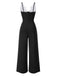 1930s Floral Patchwork V-Neck Straps Jumpsuit - vintage jumpsuit, retro fashion
