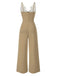 1930s Floral Patchwork V-Neck Straps Jumpsuit - vintage jumpsuit, retro fashion