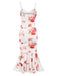 Back view: 1930s 1930s Floral Pleated Ruffled Hem Dress, perfect for retro themed parties, vintage fashion enthusiasts and special occasions