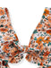 1930s Floral Ruffle Cutout Tie-Front One-Piece Swimsuit, vintage swimsuit, pin-up swimwear - perfect for women who love vintage and retro fashion