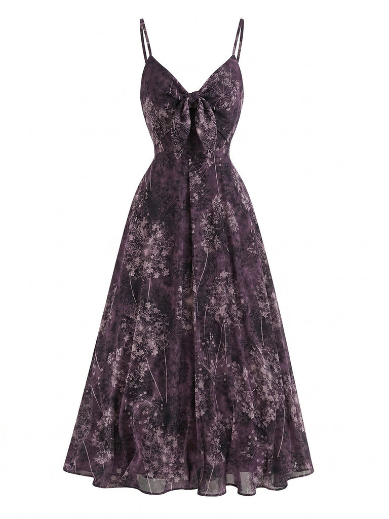 1930s Floral V-Neck Bohemian Slip Dress - vintage dress, retro fashion for women