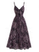 1930s Floral V-Neck Bohemian Slip Dress - vintage dress, retro fashion for women