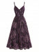 1930s Floral V-Neck Bohemian Slip Dress - vintage dress, retro fashion for women