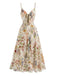 Multicolor 1930s Floral V-Neck Bohemian Slip Dress - vintage dress, retro fashion, elegant style for vintage lovers