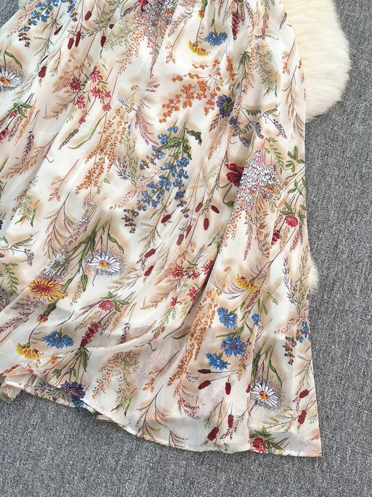 Multicolor 1930s Floral V-Neck Bohemian Slip Dress | vintage dress, retro fashion, elegant style - perfect for retro fashion enthusiasts