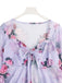 1930s Floral V-Neck Flare Chiffon Blouse - vintage fashion, retro style