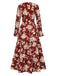 Back view: 1930s 1930s Flower Silhouette V-Neck Ma
