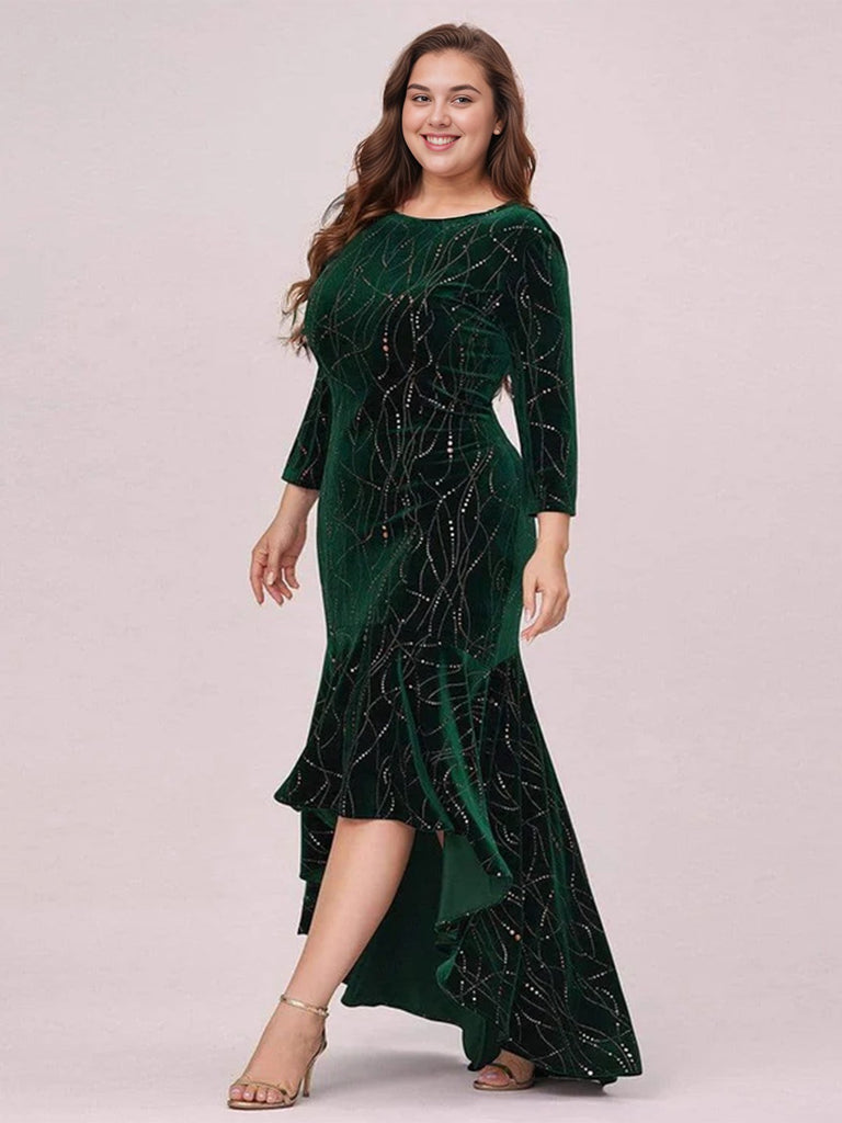 [Plus Size] 1930s Glitter Velvet Mermaid Dress, vintage dress, retro fashion - perfect for women who love vintage and retro fashion