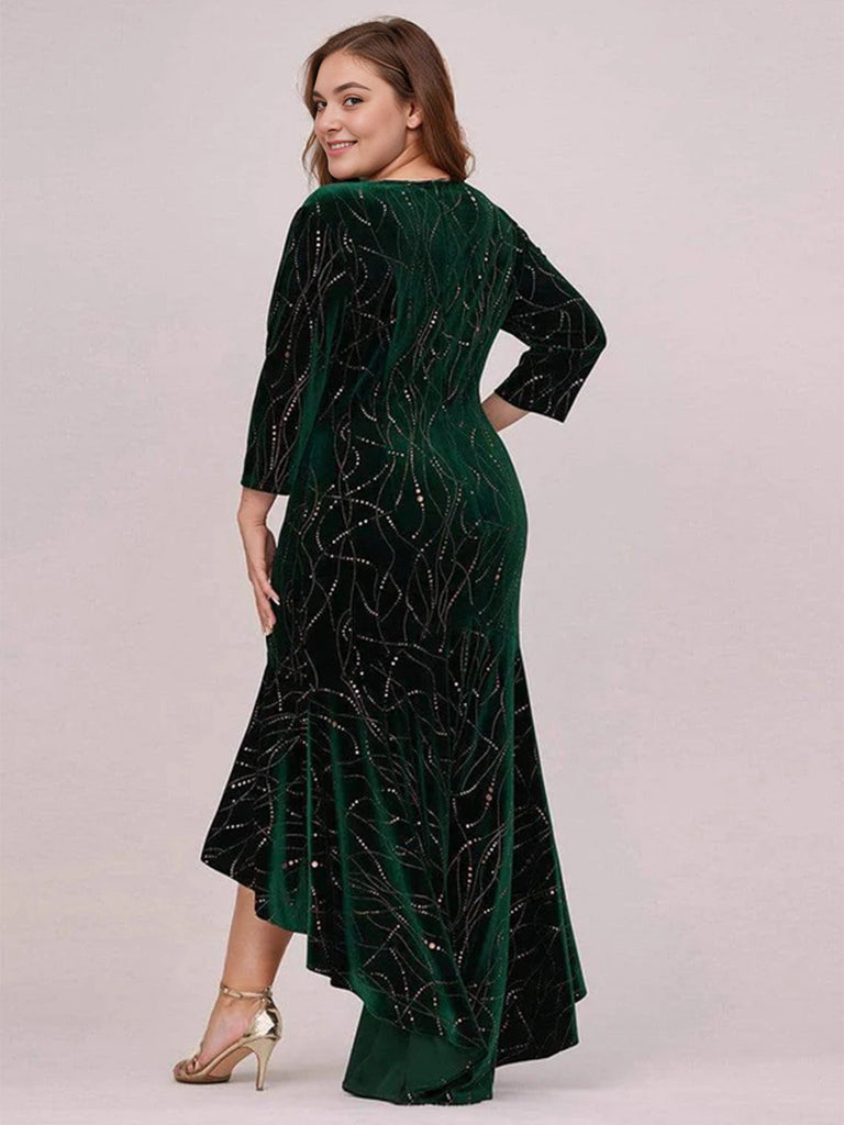 [Plus Size] 1930s Glitter Velvet Mermaid Dress, vintage dress, retro fashion - perfect for women who love vintage and retro fashion