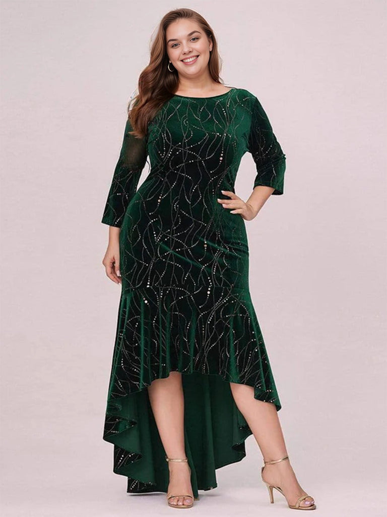 [Plus Size] 1930s Glitter Velvet Mermaid Dress, vintage dress, retro fashion - perfect for women who love vintage and retro fashion