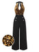 She finds her 1930s story in this 1930s Halter Neck Sequined Jumpsuit