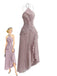 1930s Halter Ruffle Pleated Slit Maxi Dress - vintage dress, retro fashion for vintage lovers