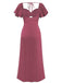 1930s Heart Neck Ruffled Sleeve Satin Dress - vintage dress, retro fashion