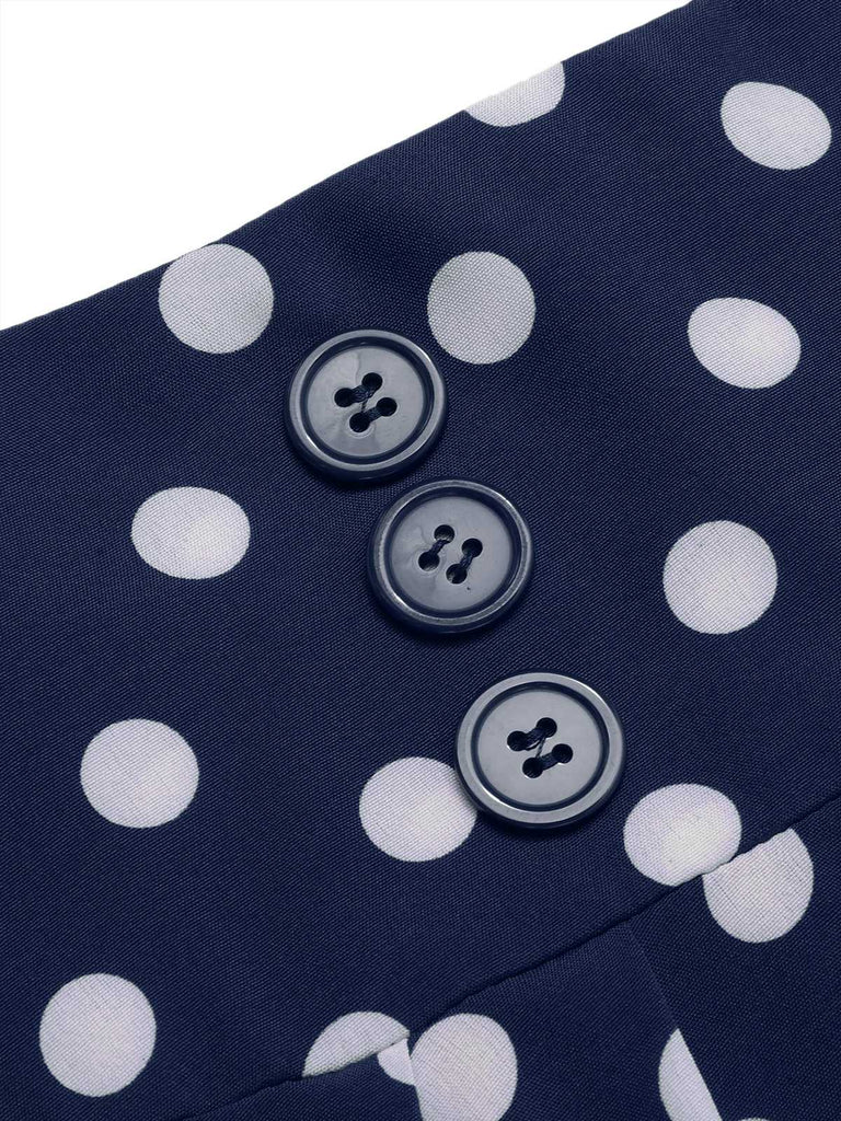 1930s High Waist Contrast Polka Dots Skirt — 1930s femininity that moves with her mood