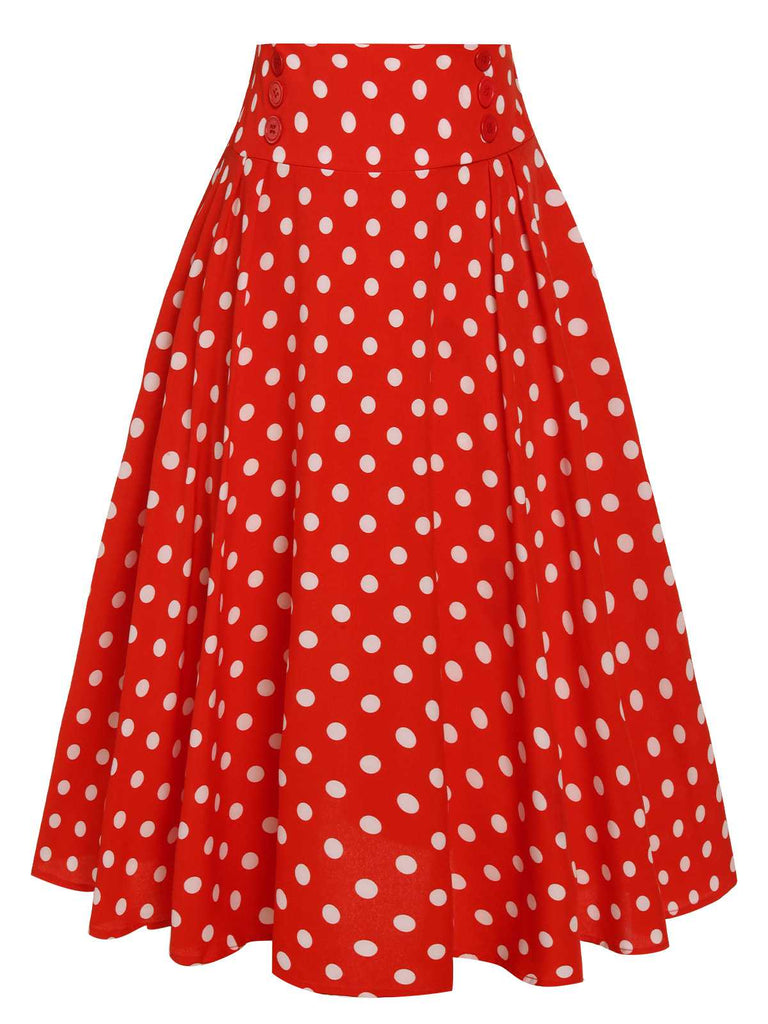 She sways in this 1930s High Waist Contrast Polka Dots Skirt and it's pure 1930s magic