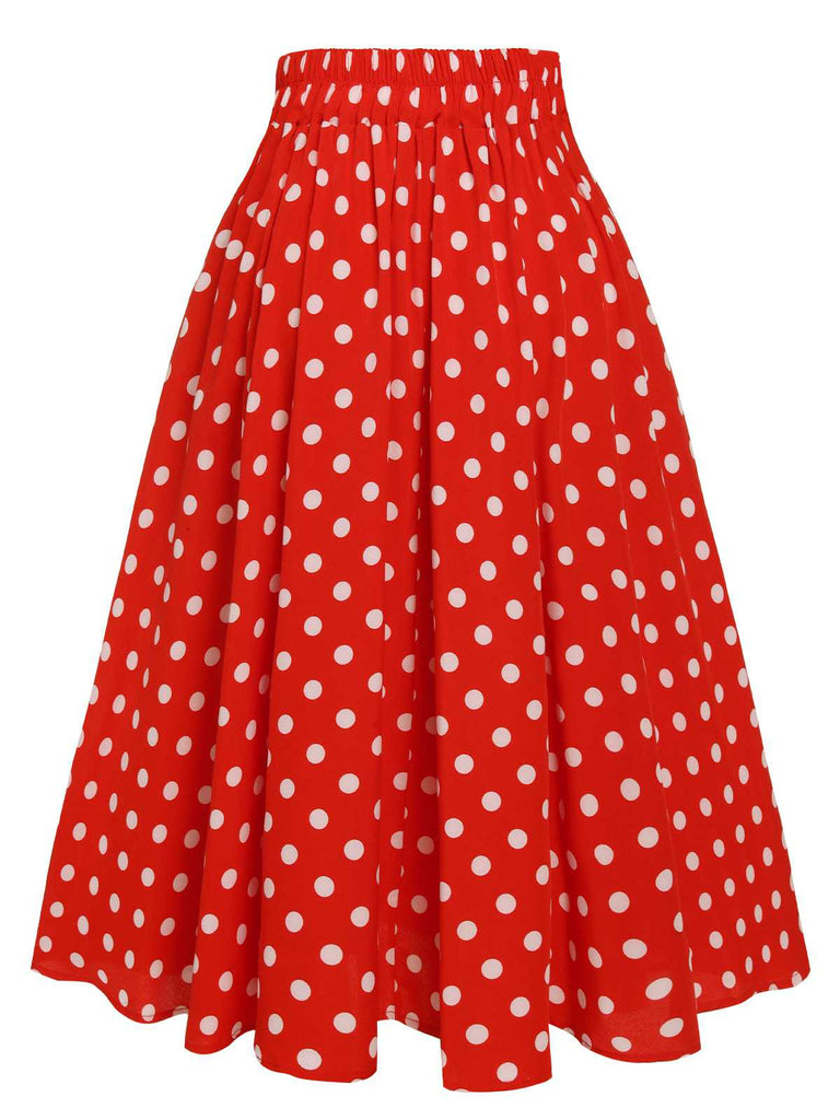 This 1930s High Waist Contrast Polka Dots Skirt spins 1930s stories with every step
