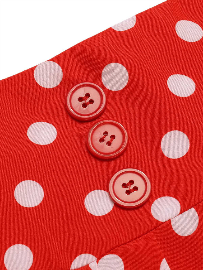 1930s High Waist Contrast Polka Dots Skirt — 1930s femininity that moves with her mood
