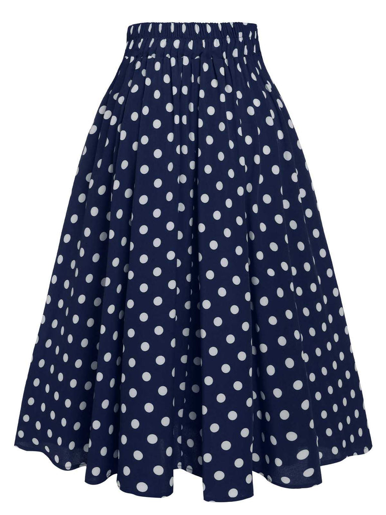 This 1930s High Waist Contrast Polka Dots Skirt spins 1930s stories with every step
