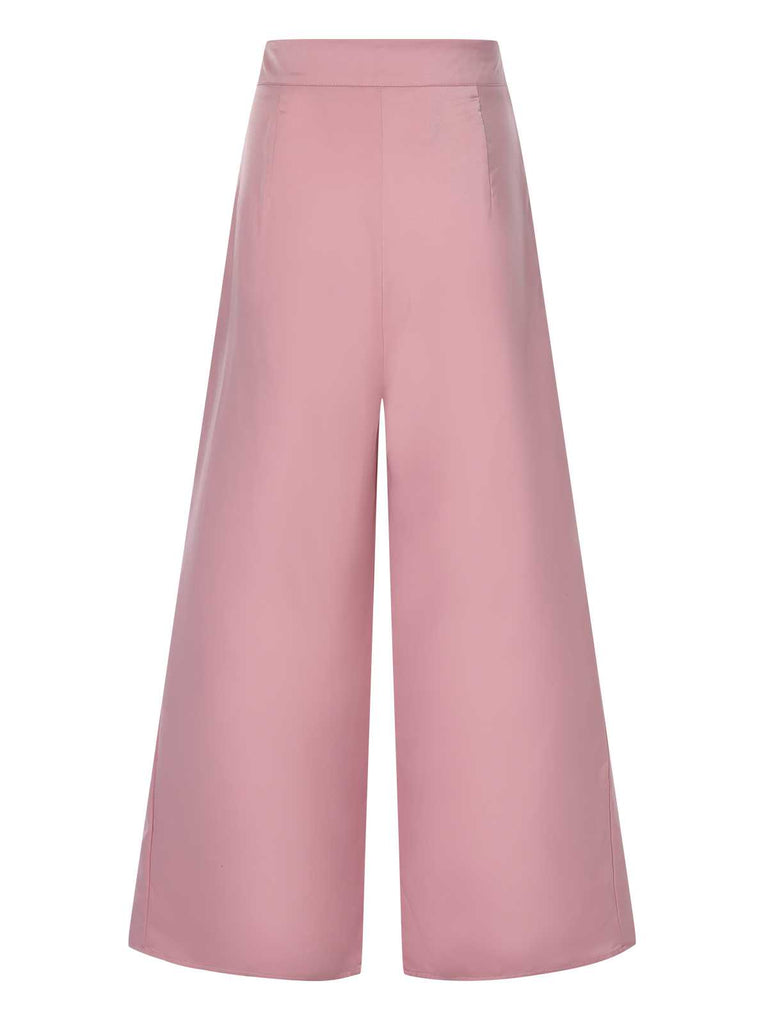1930s High Waist Wide Leg Solid Pants: 1930s power dressing, reimagined