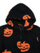 Orange 1930s Halloween Pumpkin Zipper Hooded Jumpsuit - vintage jumpsuit, retro fashion