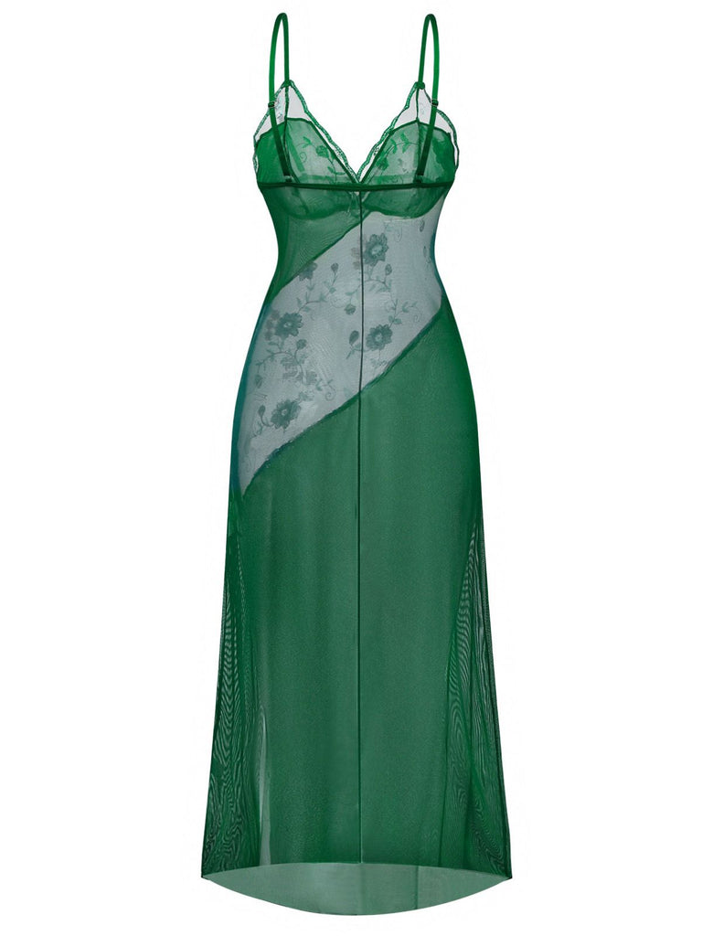 1930s Lace Embroidered Floral Slip Nightdress: where 1930s romance meets her modern spirit