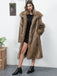 1930s Lapel Faux Fur Long Coat - vintage fashion, retro style