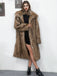 1930s Lapel Faux Fur Long Coat - vintage fashion, retro style