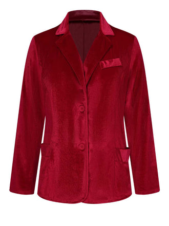 1930s Lapel Pocketed Velvet Solid Coat - vintage fashion, retro style