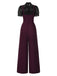 1930s Mesh Patchwork Vertical Stripe Jumpsuit - vintage jumpsuit, retro fashion