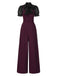 1930s Mesh Patchwork Vertical Stripe Jumpsuit - vintage jumpsuit, retro fashion