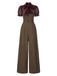 Red 1930s Mesh Patchwork Vertical Stripe Jumpsuit, vintage romper, retro jumpsuit - perfect for women who love vintage and retro fashion
