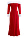 1930s Off-Shoulder Faux Fur Trim Christmas Dress - vintage dress, retro fashion