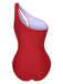 1930s One-Shoulder Cut-Out Solid One-Piece Swimsuit: 1930s Riviera elegance, reimagined for her