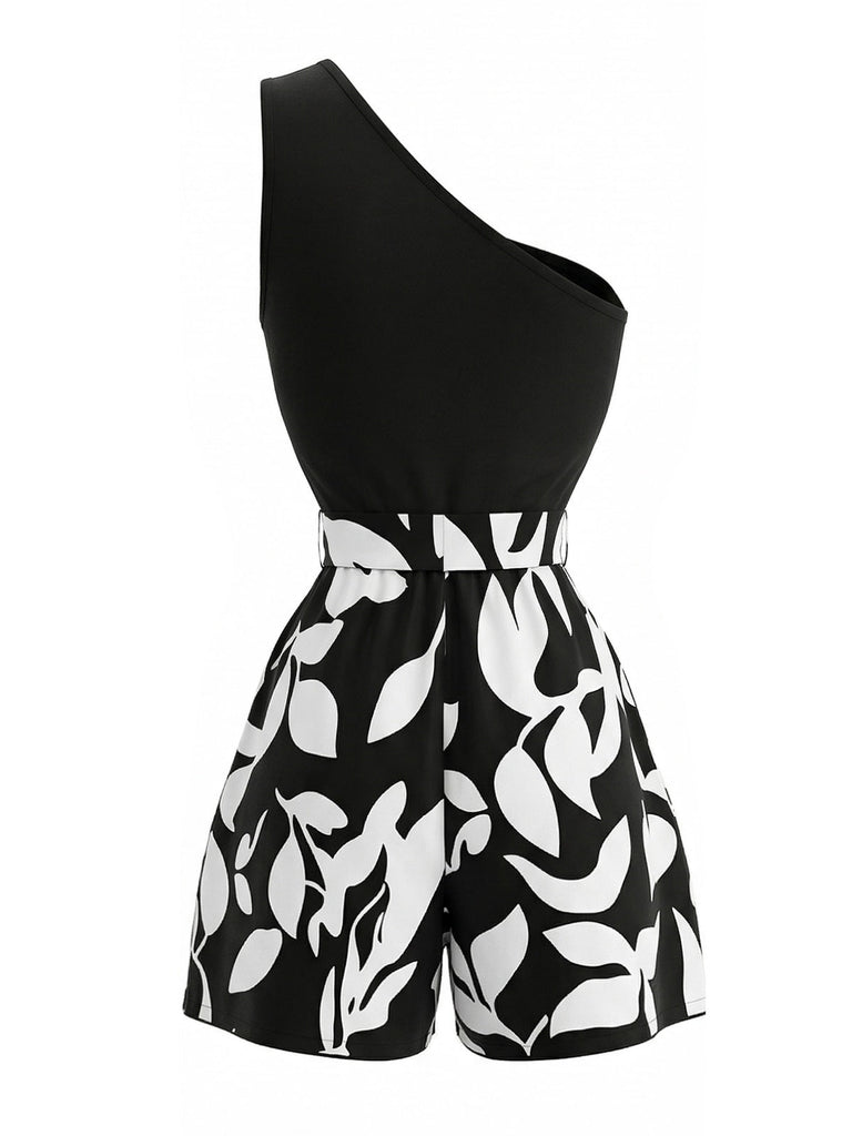 1930s Off Shoulder Sleeveless Belted Romper 6