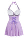 1930s Plaid Halter One-Piece Swimsuit — because 1930s glamour never goes out of style