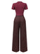 1930s Plaid Keyhole Neck Belted Jumpsuit — the 1930s finishing touch that makes her outfit sing