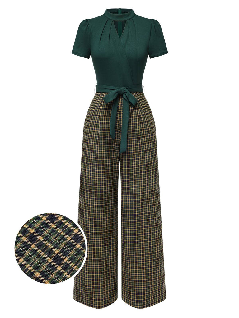 1930s Plaid Keyhole Neck Belted | 1930s | vintage romper, retro jumpsuit