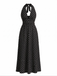 1930s Polka Dot Halter Deep V-Neck Maxi Dress, vintage dress, retro fashion - perfect for women who love vintage and retro fashion