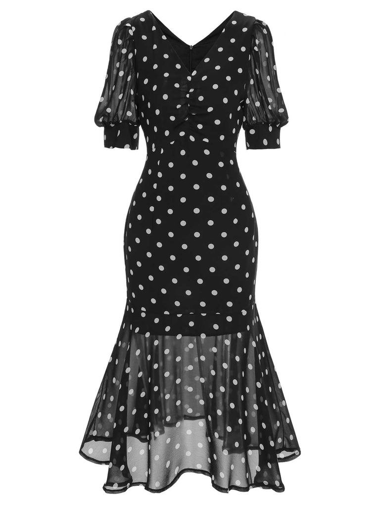 She slips into this 1930s Polka Dot Mermaid Dress and suddenly it's a 1930s daydream