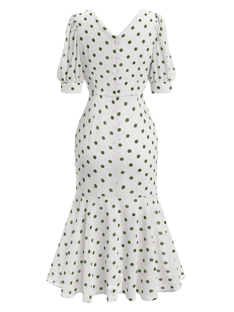 1930s Polka Dot Mermaid Dress — the kind of 1930s dress that makes strangers smile